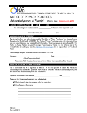 Los Angeles County Mental Health Privacy Notice