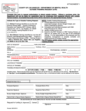 Outside Training Request Form