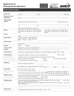 Undergraduate Admission Application