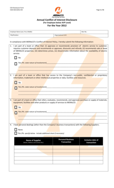 MERALCO Conflict of Interest Disclosure Form