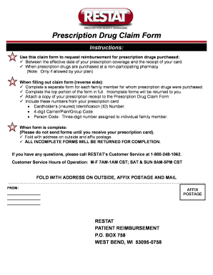 Prescription Drug Claim Form