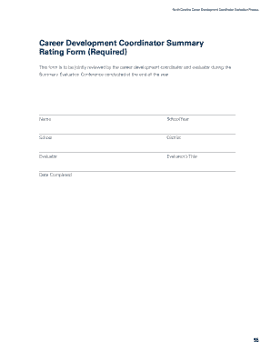 Developmental milestones chart - Career Development Coordinator Summary Rating Form Required