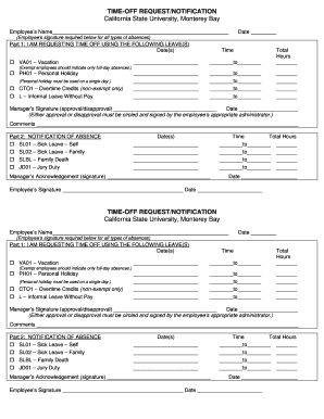 Time-Off Request/Notification Form