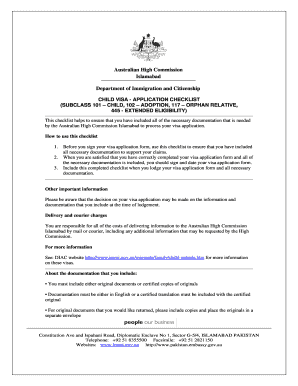 Australian Child Visa Application Checklist