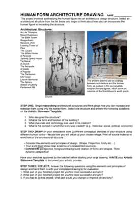 Human Form Architecture Drawing Assignment