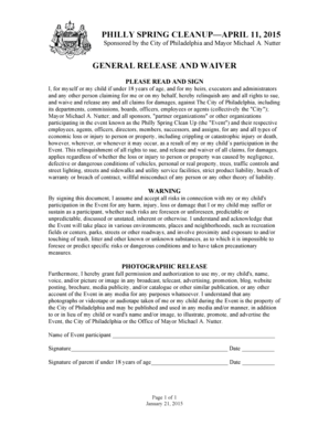 Philly Spring Cleanup Waiver