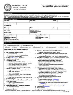 Request for Confidentiality