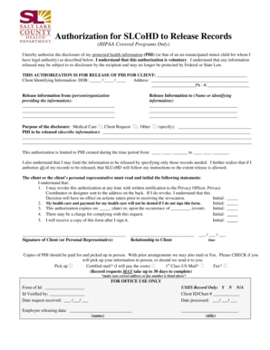 HIPAA Authorization for Release of Records
