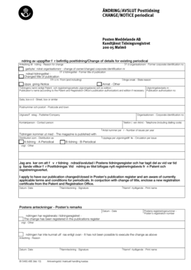 Swedish Periodical Change Notice