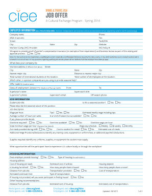 Work & Travel USA Job Offer