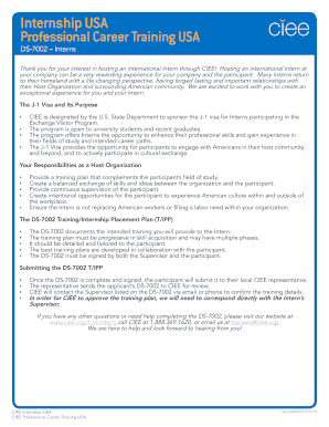 DS-7002 Training Internship Placement Plan