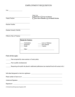 Employment Requisition Form
