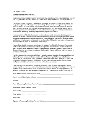 Patient and Family Consent Form for Media Use