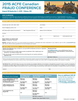 Event Registration Form - Association of Certified Fraud Examiners