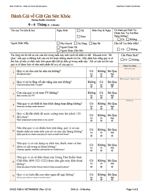 California Staying Healthy Assessment Form