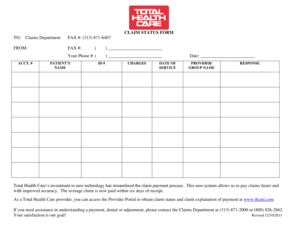 Claim Status Form