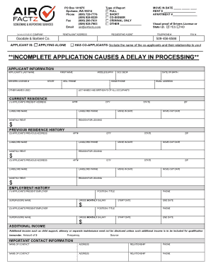 Rental Application Form