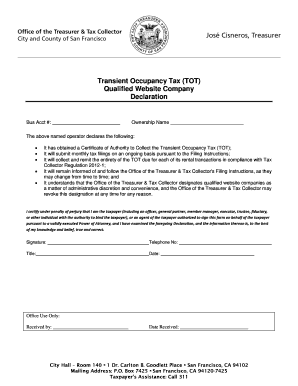 Transient Occupancy Tax Declaration