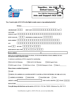 ACS CAN Membership Application Form