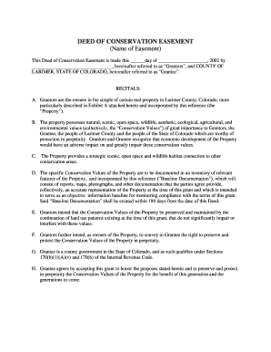 Introductory letter from employer - Example Conservation Easement - Larimer County Colorado - co larimer co