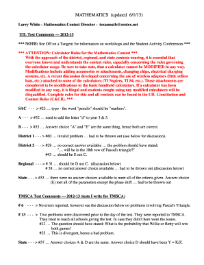 MATHEMATICS (updated 6/1/13) Larry White Mathematics Contest Director texasmath centex - uiltexas