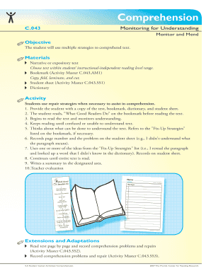 Reading Comprehension Activity