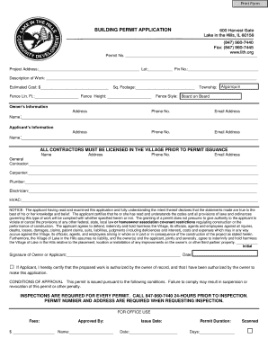 Building Permit Application