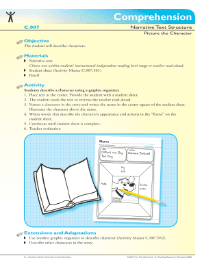 Character Description Activity Sheet