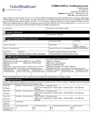 COBRA/HIPAA Notification Form