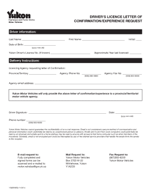 Driver's Licence Confirmation Request