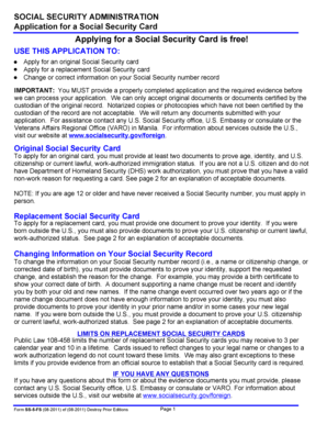 Application for a Social Security Card