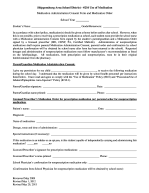 Medication Administration Consent Form
