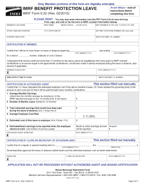 IMRF Benefit Protection Leave Form