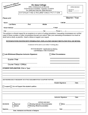 Extenuating Circumstance Petition