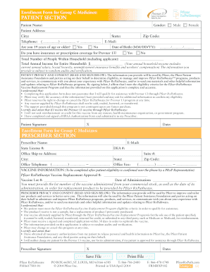 Pfizer RxPathways Vaccine Replacement Program Enrollment Form