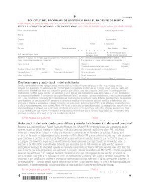 Solicitud del Programa de Asistencia para el Paciente de Merck