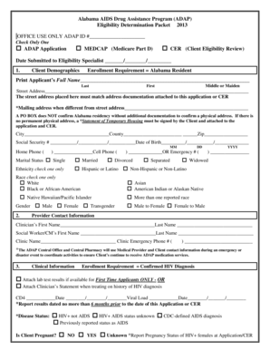 Alabama ADAP Eligibility Determination Packet