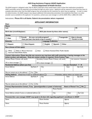 AIDS Drug Assistance Program Application