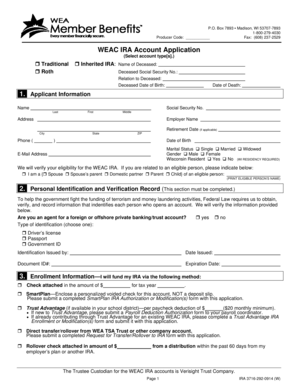 WEAC IRA Account Application