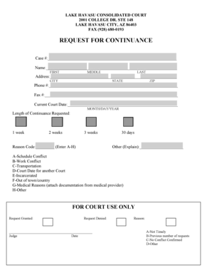 Request for Continuance
