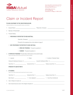 Illinois Claim or Incident Report