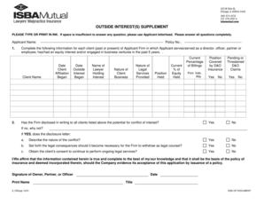Outside Interests Supplement Form