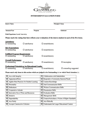 Internship Evaluation Form