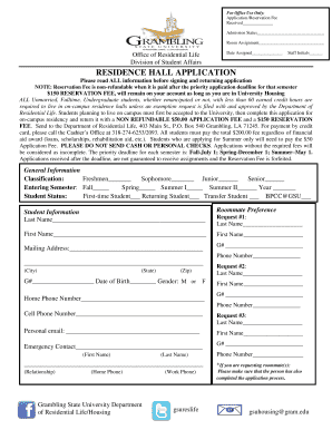 Residence Hall Application