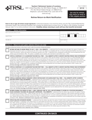Retiree Return-to-Work Notification Form