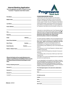 Progressive Ozark Bank Internet Banking Application