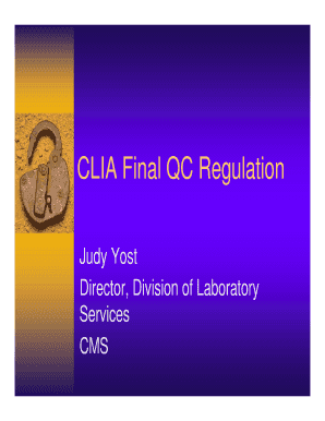 Fillable Online CLIA Final QC Regulation Fax Email Print - pdfFiller