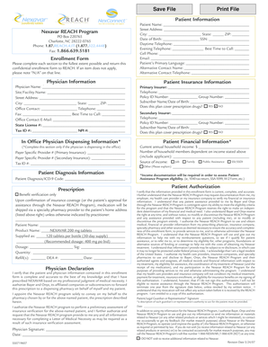Nexavar REACH Program Patient Enrollment Form