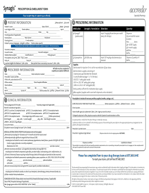 Synagis Prescription and Enrollment Form