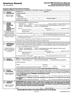 Annuity IRS Distributions Request Form